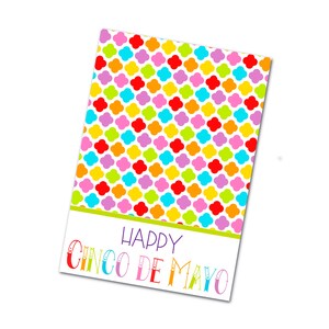 Mini cartões de biscoitos para impressão Cinco de Mayo 3,5" x 5" - Arco-íris, Fiesta