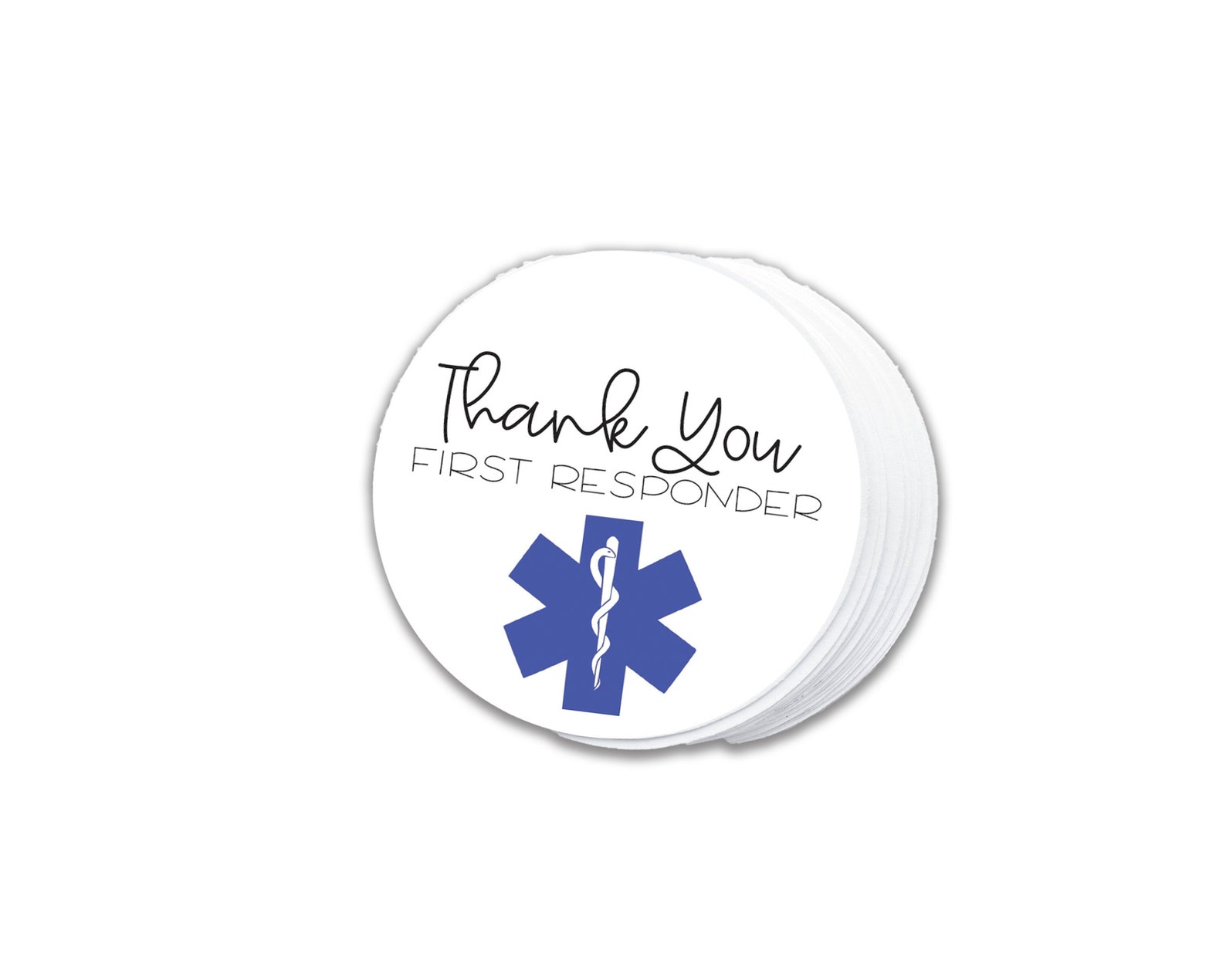 Thank You First Responder Printable Cookie Tag 2 - Etsy