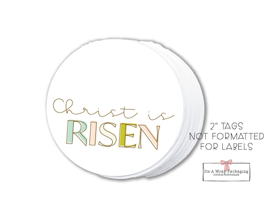 Easter Printable Cookie Tag-Christ is Risen Tags, Easter Cookie Cards, Easter Gift Tag, Religious, Cross Tag
