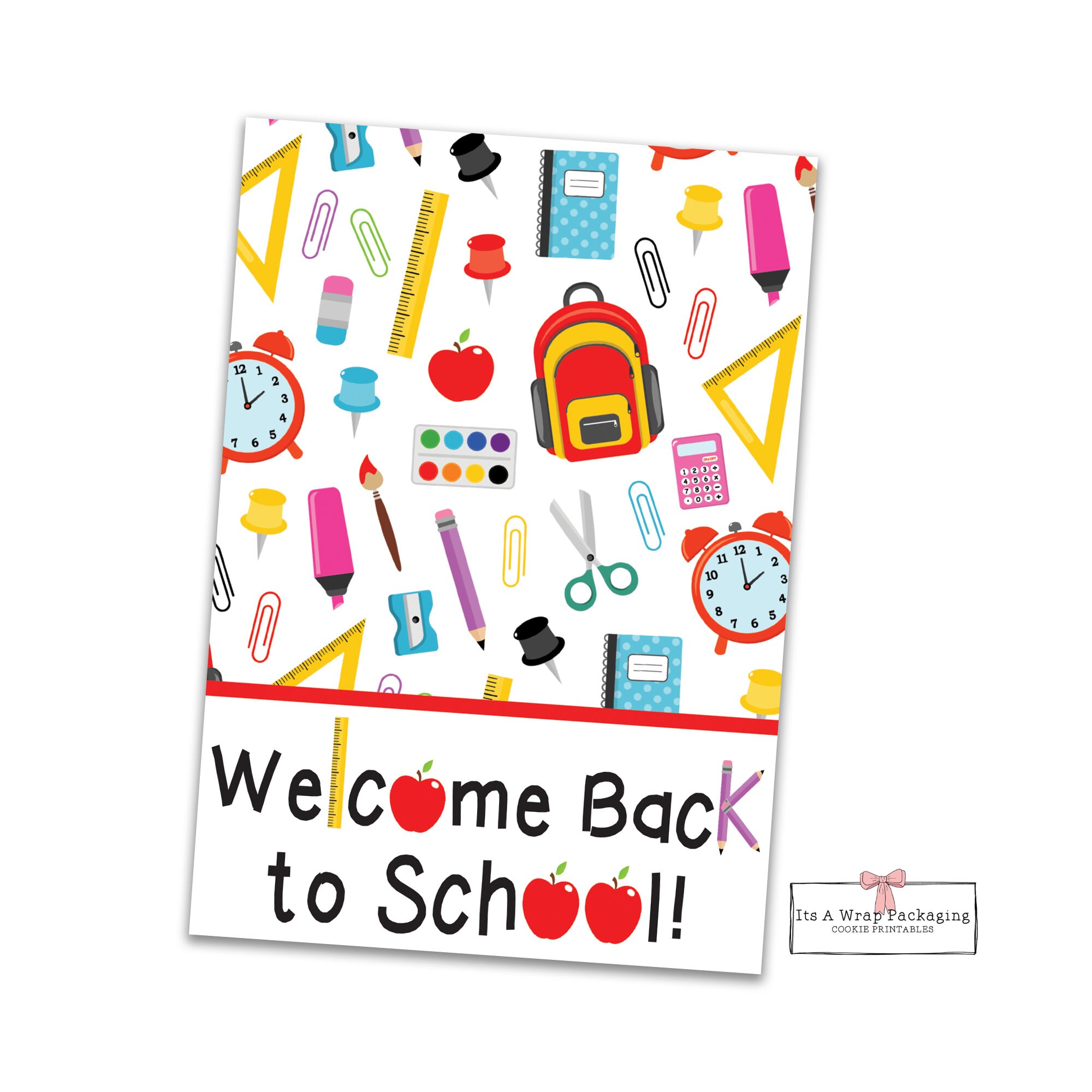 Welcome Back to School Printable Mini Cookie Card 3.5" X 5" - Back to ...