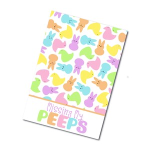 Mini tarjeta de galleta imprimible: Pascua de 3,5" x 5" Missing My Peep- Te extraño