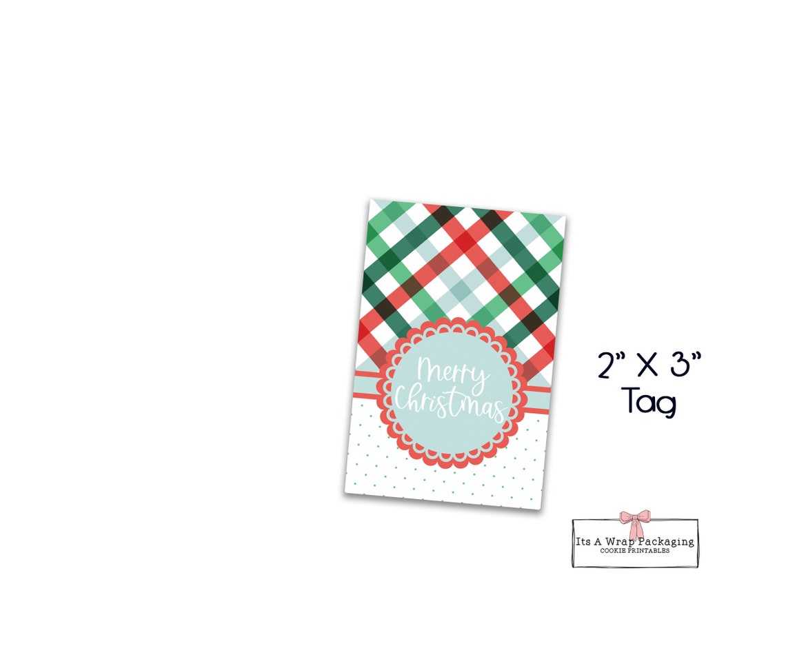 Merry Christmas Cookie Tag Printable Christmas Gift Tag - Etsy