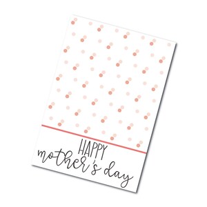 Mini tarjetas de galletas imprimibles para el día de la madre, 3,5" x 5", lunares rosas simples