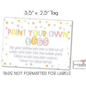 Pinte sus propios huevos Etiquetas imprimibles de 3,5" x 2,5", Etiquetas de Pascua, Etiqueta de Pascua PYO, Pascua imprimible