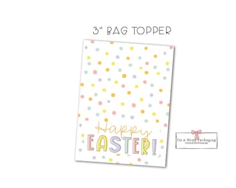 Topper de bolsa de 3" de Pascua: etiquetas de galletas de Pascua, topper de bolsa de Pascua, toppers de bolsa de golosinas de Pascua, conejito de Pascua, huevos, zanahorias