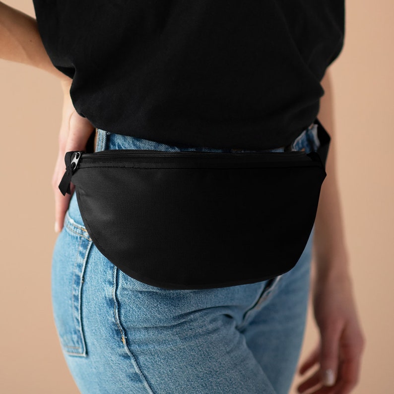 Plain Black Fanny Pack Back Zipper Inner Zipper Pocket 3 Etsy