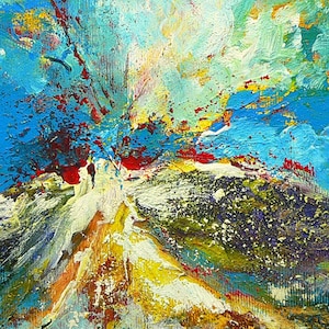 Volcano eruption - Abstract oil painting