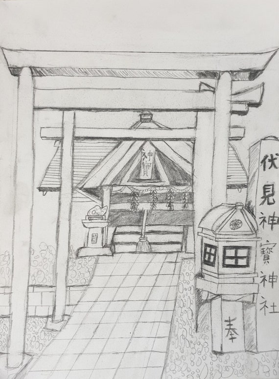 Art PRINT Seigantoji Temple Architectural Drawing - Etsy