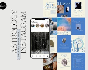 Astrology Instagram Templates: Mystic Celestial Canva Designs (Digital Download)