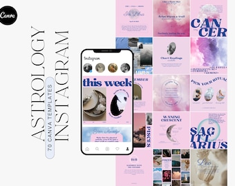 Astrology Instagram Template: Mystic Spiritual Posts (Canva)