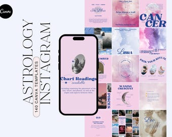 Astrology Instagram Template: Celestial Spiritual Posts (Canva)