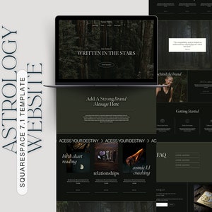 Mystic Website, Astrology Website, Squarespace Template, Spiritual Website, Astrology Template, Spiritual Template, Witchy Website