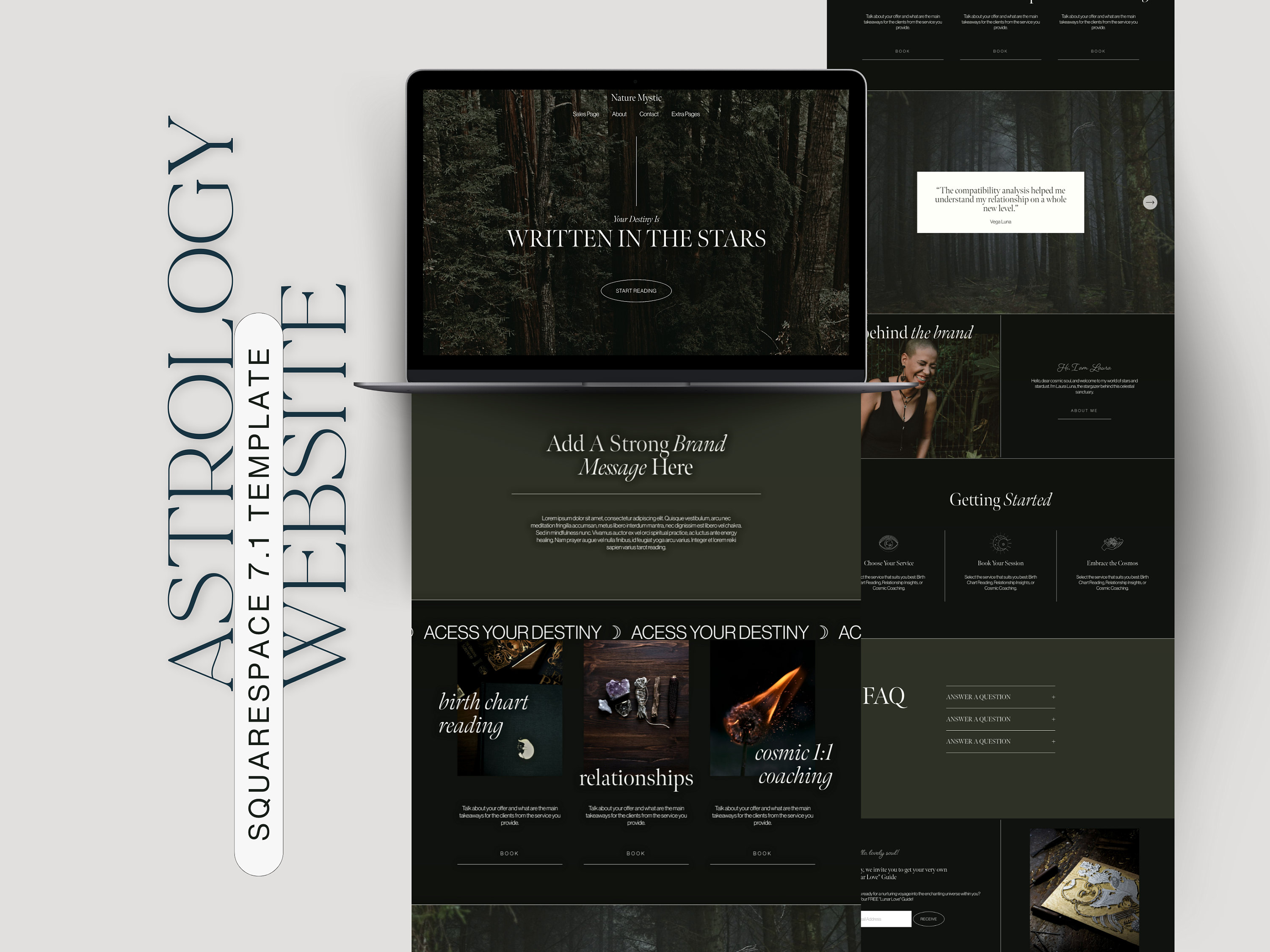 Mystic Astrology Squarespace Website Template: Spiritual Business Design