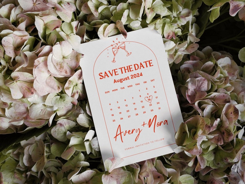 Modern Save the Date Calendar Template, Editable Save the Date Calendar ...