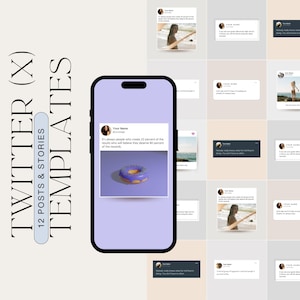 Twitter Quote Instagram Post Templates: Canva Social Media (Digital Download)