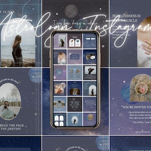 Astrology Template, Mystical Instagram, Celestial Instagram, Magical Design, Spiritual Coach, Witchy Social Media Posts