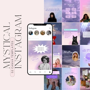 Witchy Instagram Templates: Celestial Astrology Canva Designs (Digital Download)