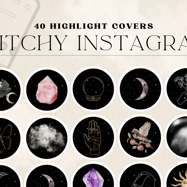 Witchy Highlights, Spiritual Highlights, Spiritual Covers, Witchy Covers, Spiritual Instagram, Mystical Icons, Crystal Icons, Magical Covers