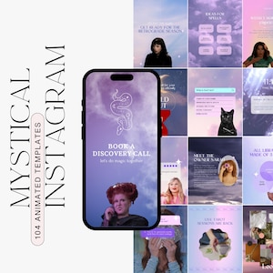 Mystical Instagram Templates: Astrology, Tarot, Witchy (Canva, Digital Download)