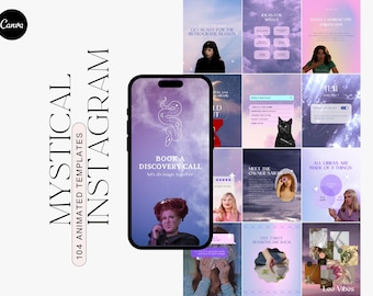 Mystic Instagram, Astrology Story Template, Astrology Instagram, Spiritual Canva Template, Tarot Instagram, Witchy Template, Witchy Stories