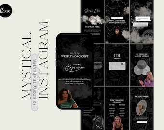 Witchy Instagram Story Templates: Mystic Astrology Designs (Digital Download)