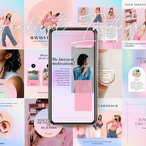 Instagram degradado, fondo degradado, degradado de Instagram, plantilla pastel, citas estéticas granuladas, Instagram holográfico, Instagram con aura