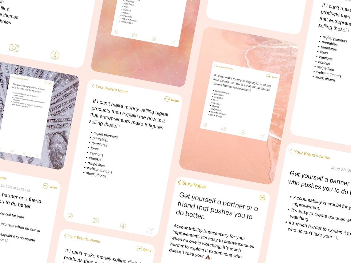 Iphone Notes App Instagram Post Instagram Story and Pinterest - Etsy