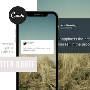 Canva Twitter Quote Template: Instagram & Pinterest Post Mockup