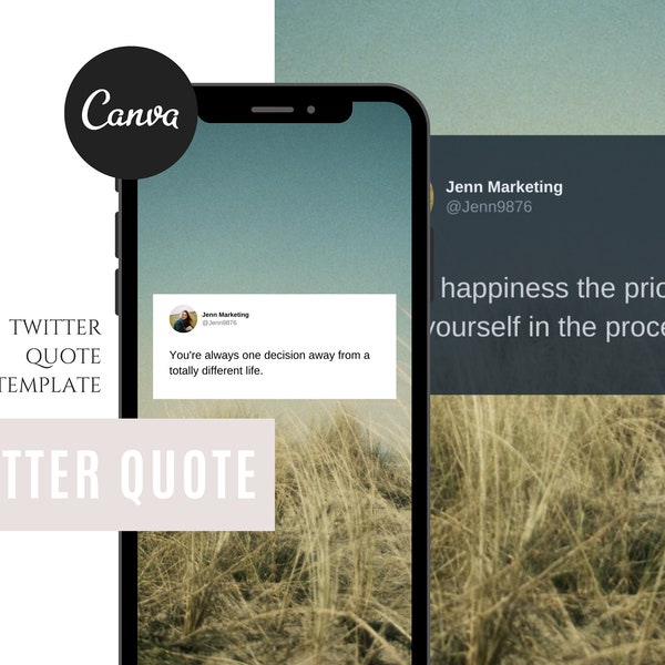 Twitter Quote Template for Canva | Instagram Twitter Post | Pinterest Twitter Pin | Twitter Quote Mockup by Story Native