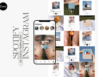Customizable Spotify Template, Spotify Instagram Post, Spotify Template, Editable Spotify Song, Spotify Canva Template, Spotify Mockup