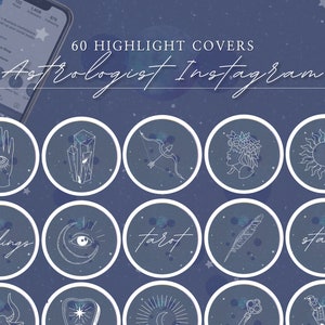 Astrology Instagram Highlight Covers: Zodiac, Celestial Icons (PNG)