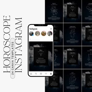 Zodiac Instagram Post Templates: Astrology Canva Designs (Digital Download)