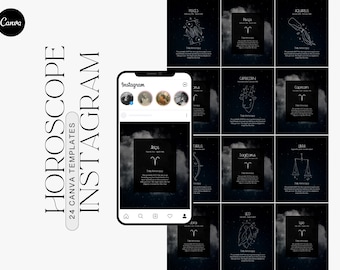 Zodiac Instagram, Horoscope Templates: Astrology Template, Zodiac Template, Horoscope Instagram, Mystic Instagram, Spiritual Template