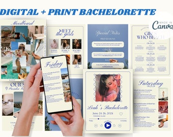 Bachelorette Planer, Reiseplaner, Bachelorette Party Einladung, Reiseplaner Canva Vorlage, Bachelorette Vorlage, Printable