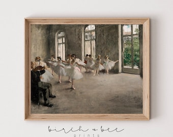 Vintage Ballerina Painting: Dance Class Art Print