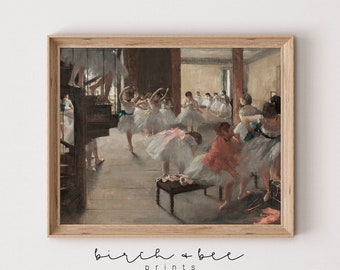 Vintage Ballerina Art Print: 1800s Dance Class Giclée