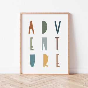 Adventure Nursery Print: Earth-Toned Kids Wall Art