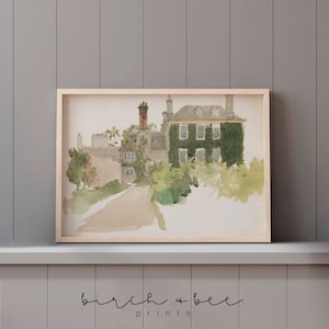English Cottage Decor | Vintage Watercolor Painting | English House Art PRINTABLE  #282