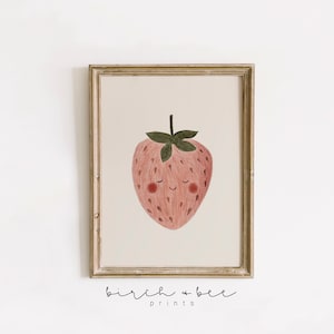 Strawberry Art | Fruit Nursery Print | Nursery Wall Art | MAILED ART PRINT #299