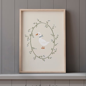 Goose Nursery Decor | Goose Art | Neutral Nursery Art Print | MAILED ART PRINT #304