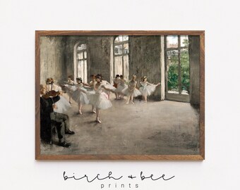 Vintage Ballerina Painting | Dance Studio Art Print | Ballet Nursery Printable