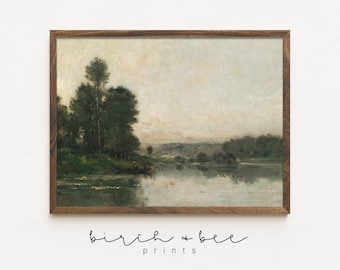 Vintage French Landscape Painting | Muted Countryside Wall Art Printable #39