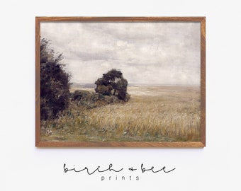 Vintage Landscape Oil Painting | Muted Landscape Print | Printable Wall Art