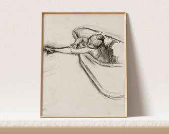 Bathing Woman Drawing| Bathroom Decor | Vintage Sketch Art Printable #217