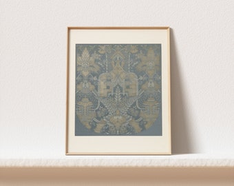 Vintage Tapestry Wall Art | Neutral Textile Print | Downloadable #7