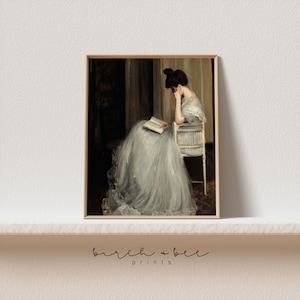 Woman Reading Painting | Vintage Woman Portrait | Digital Printable #135