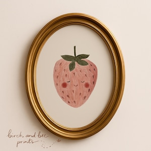 Strawberry Art | Fruit Nursery Print | Nursery Wall Art | MAILED ART PRINT #299