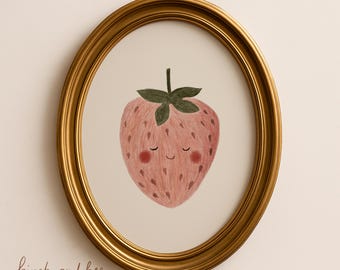 Strawberry Art | Fruit Nursery Print | Nursery Wall Art | MAILED ART PRINT #299