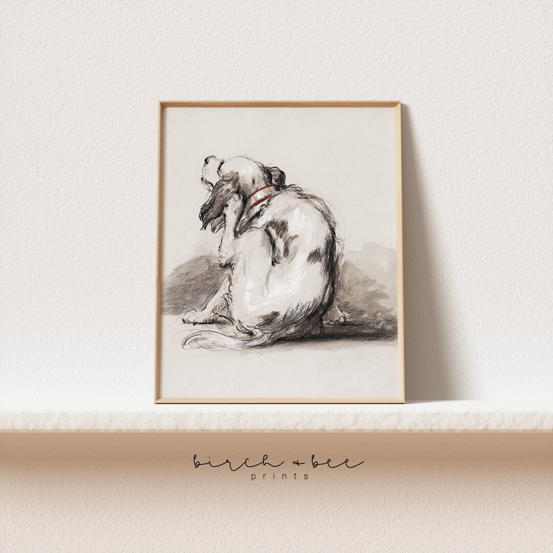 Vintage Dog Print | Spaniel Painting | Printable Dog Art #215 - Etsy