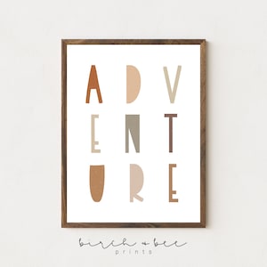 Adventure Kids Print | Adventure Nursery Wall Art | Neutral Wall Art | Outdoor Themed Nursery